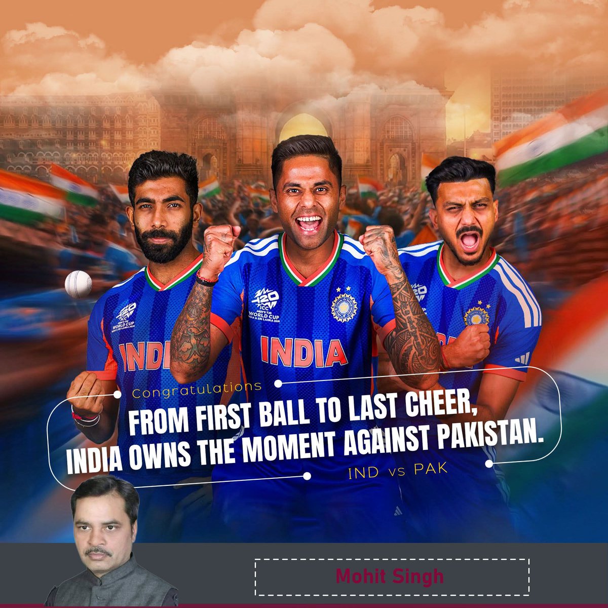 aazadmohit's tweet photo. Congrats team india #IndiaVsPakistan https://t.co/D2gCCQmwJ6