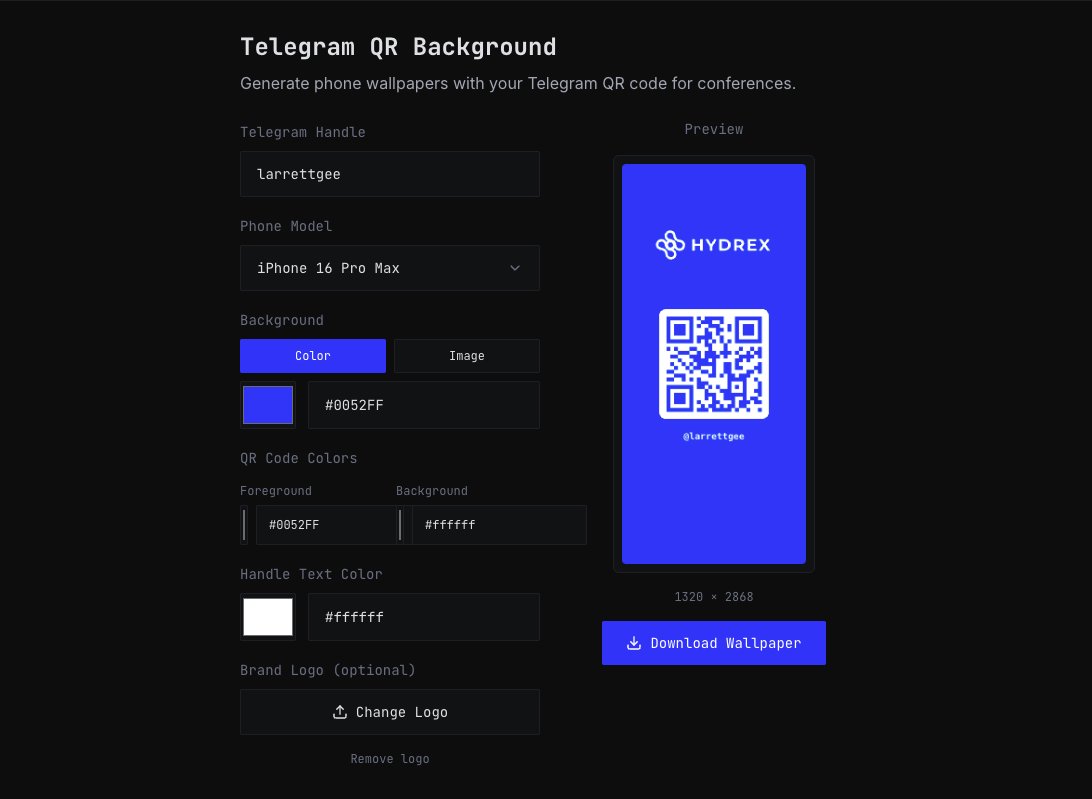 Eth denver szn is upon us 🏔️

Everyone's rocking TG QR screenshots as their wallpaper. They're ugly. 

Made a free tool to brand yours however you want: larrettgee.com/tools/tg-qr