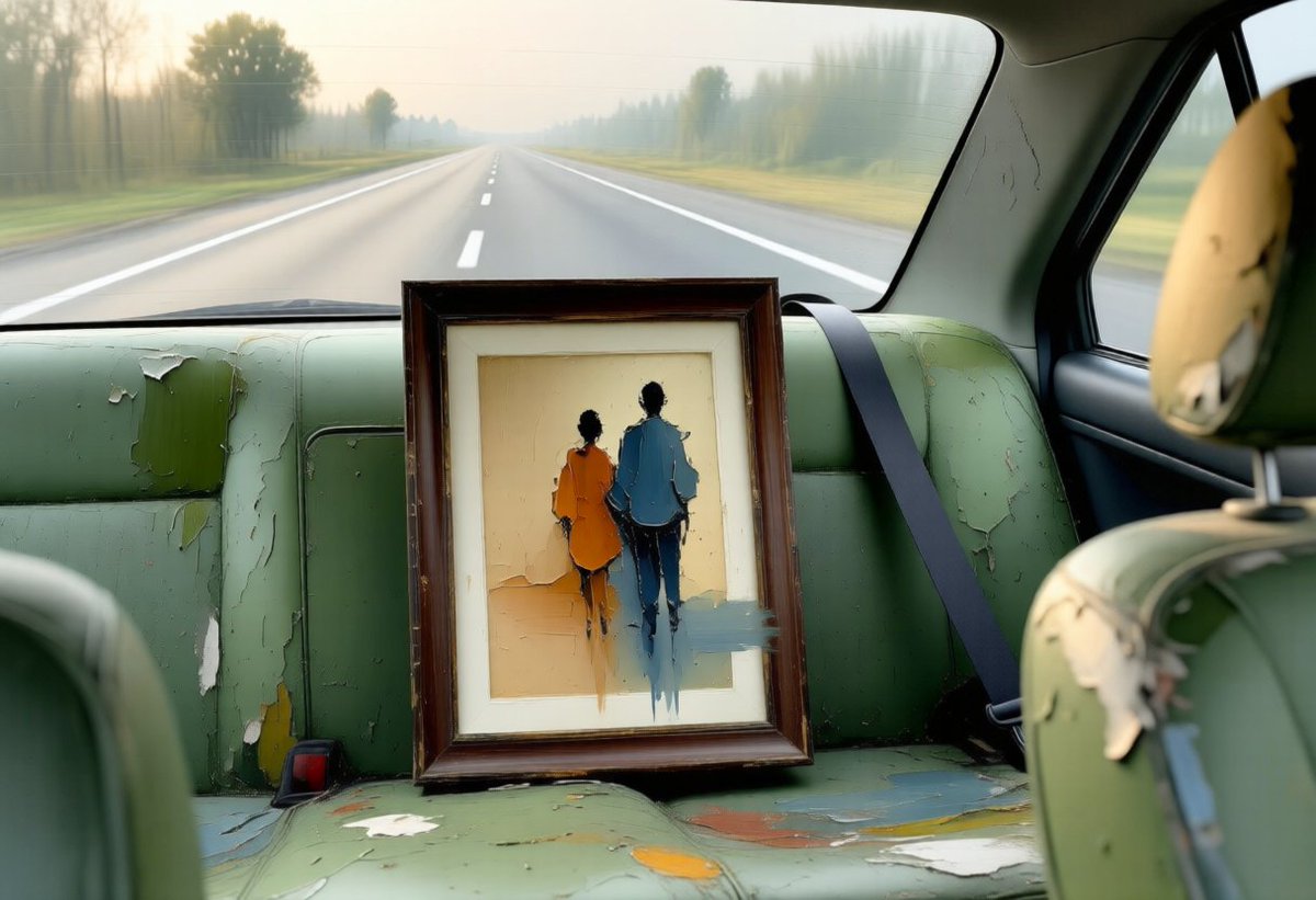 andy_corah's tweet image. Some people don't move on – they just frame what they lost and take it everywhere. 🚗 #BackseatGhost  #Haunted