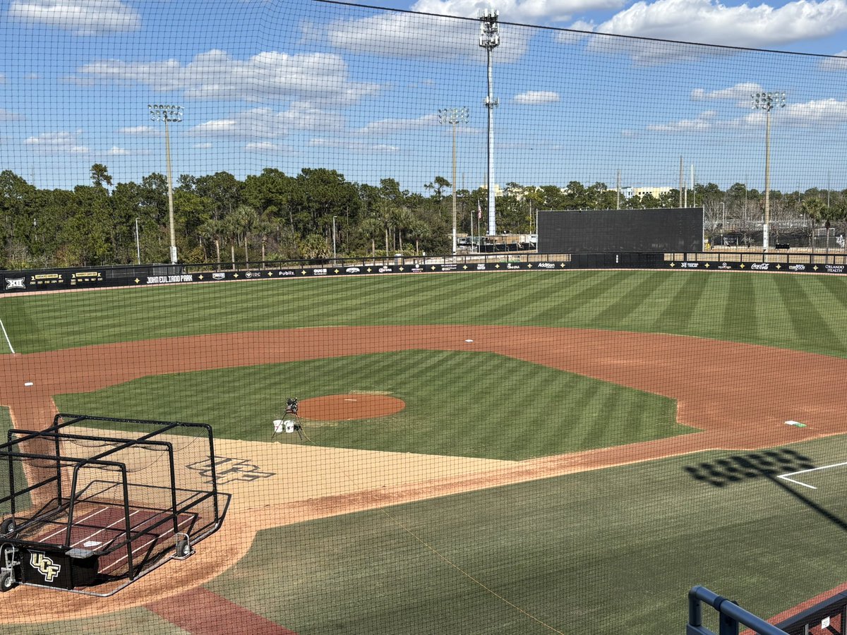UCF_SportsTurf's tweet photo. Opening weekend at Baseball in the books. Tarp on ahead of tonight’s rain. Monday practice and then we start pushing recovery to prepare for 3 straight home weekends https://t.co/x9B1NCHwZ4