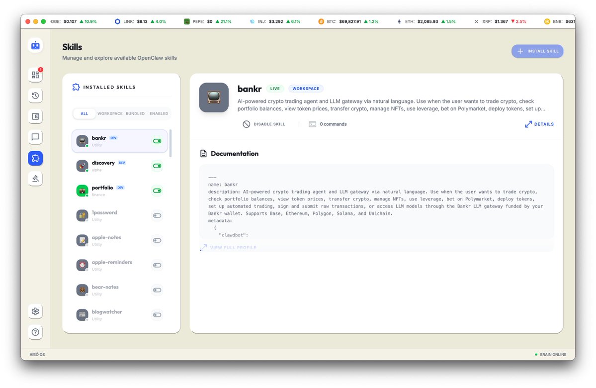 aiboapp's tweet image. Customize your aibo with any skill of your choice, including the @bankrbot skill