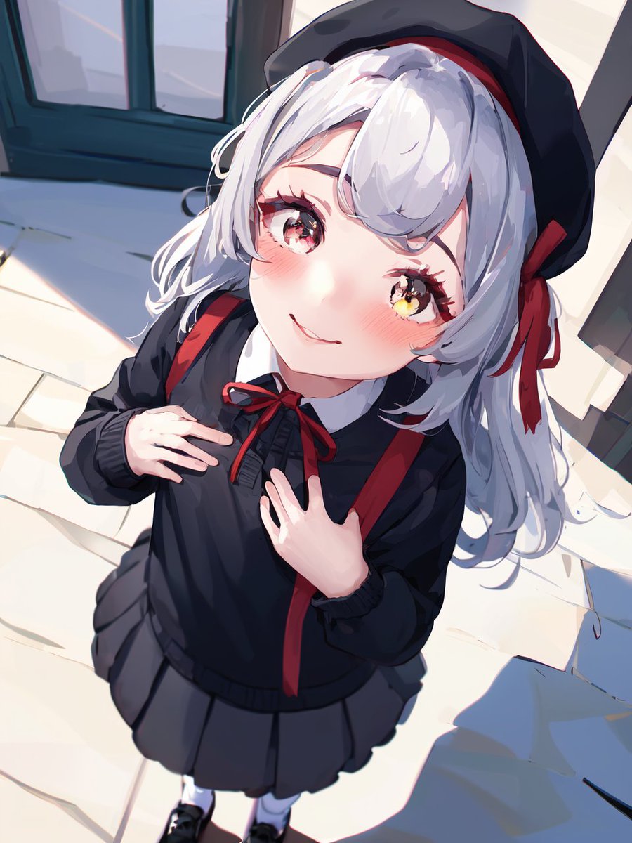 おはゆい！
#AI銀髪白髪オッドアイ美少女部 雪音
月曜ですね　元気に登校しましょう