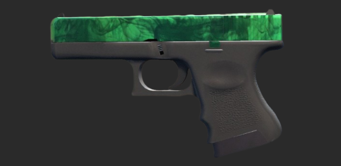 🪖 Glock-18 | Gamma Doppler

💎 Glock-18 Gamma Doppler has 5 unique phases, being the Emerald Phase the rarest and most expensive.

🧐 The Emerald phase turns this skin into an Emerald green color and is completely green 💚, making it 900% more expensive 🤯.