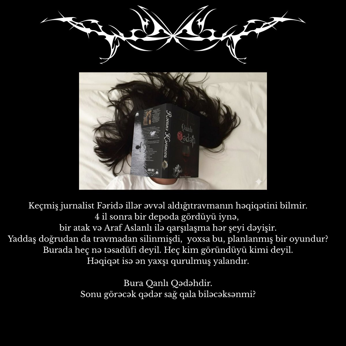Ravanasreader's tweet photo. Qanlı Qədəh dünyası sizləri gözləyir..

"Eşqimiz şərab kimidir. Bir qədəh içdinsə, bir daha dayana bilməzsən..."

#qanlıqədəh

#azewattpad

#Wattpad

#book https://t.co/nxOqwzJRxr