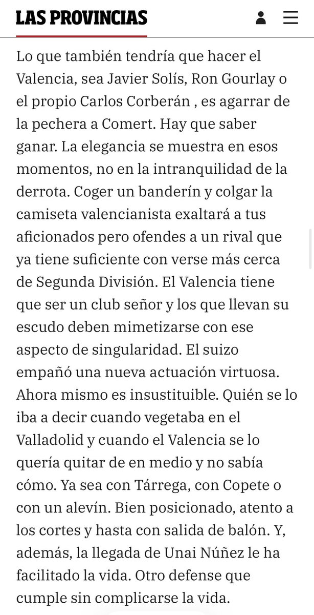 sergiogeaboix's tweet photo. Esto de @PedroCampos_LP en @lasprovincias sobre Comert lo firmo debajo. https://t.co/X2IVbiXD7X