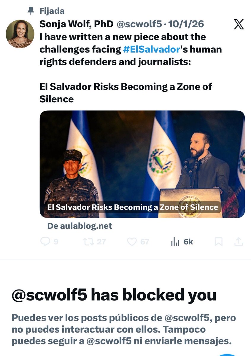 Ah chis, quién es esta pendeja y por qué me tiene bloqueado.
