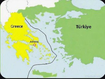 Das hier ist normale weise die echten vereinbarten  und von Atatürk bestätigten grenzen  zwischen Türkei und Griechenland  Land
