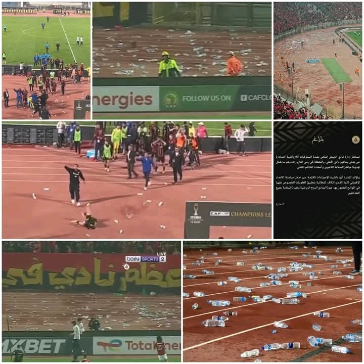 مشاهد هـمجـ..ـية مشينة تعكس قذارة المصريين، تستحق وقفة صارمة من الإتحاد الإفريقي ومعاقبة الأهلي بمبارتين بدون جمهور على الأقل مثلما عوقب الجيش في مباراة الذهاب...

#الجيش_الملكي