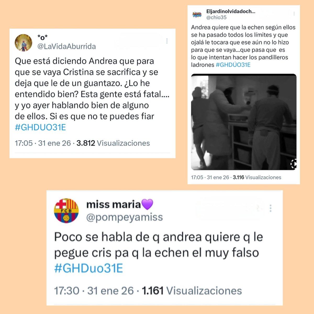 Cristina volvió pidiendo perdón y aún así siguieron todos en manada contra ella
Y siguen, la quieren desquiciar cada día
Lo planearon hace tiempo 
#GHDúoCuentas6