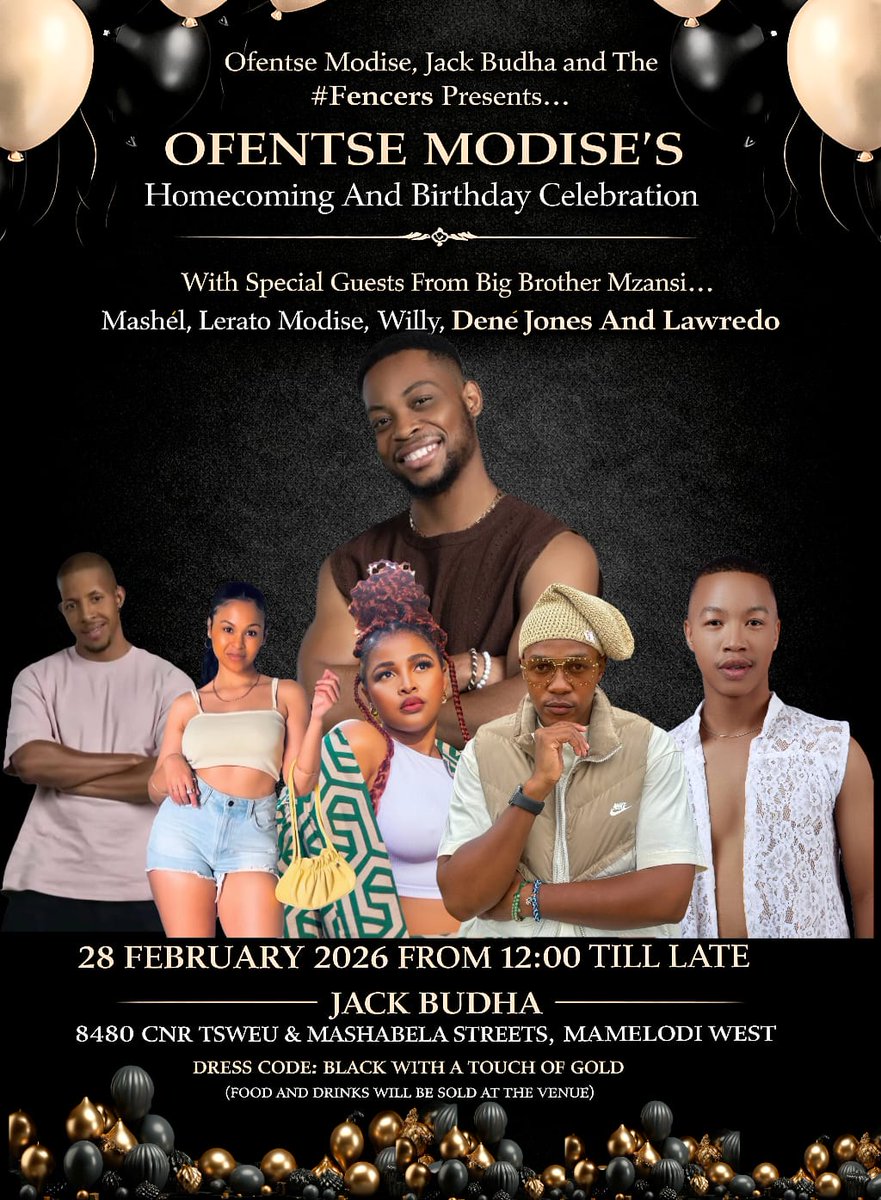 Homecoming + Birthday Celebration is going to be so lit 🔥🔥 🕺 🤪 

The guest list is not even finalised.❤️🙌🏽 You definitely don't want to miss this

#ofentse