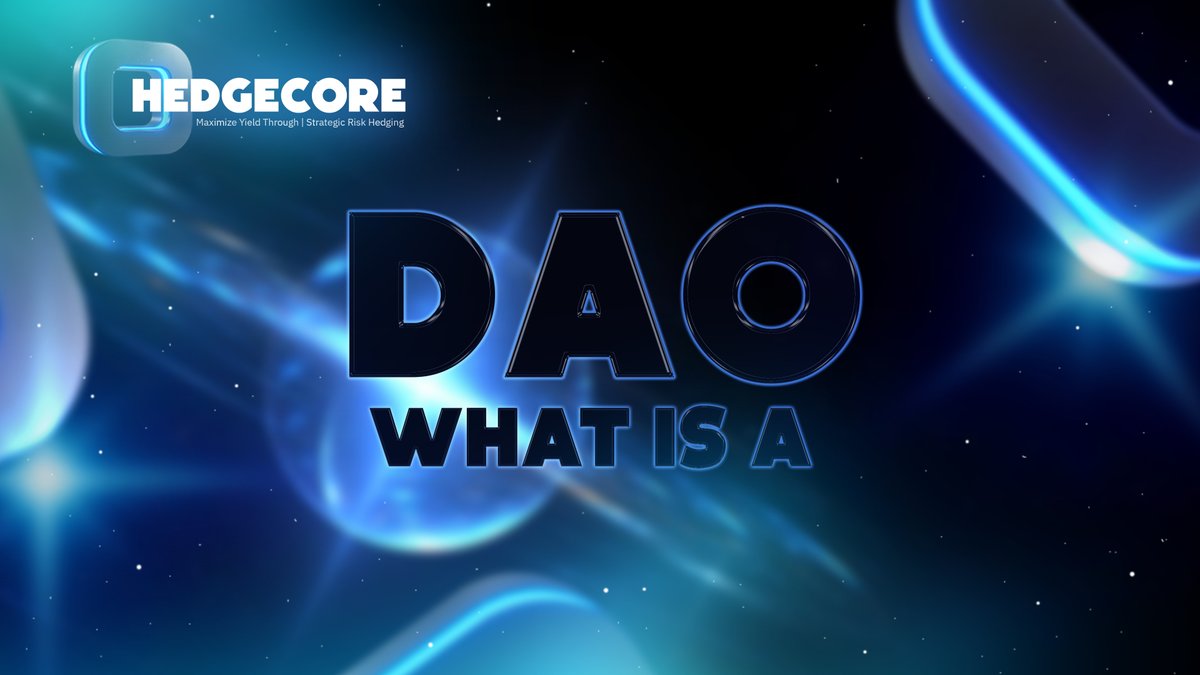 ▪️What is a DAO?
A DAO is a decentralized organization governed by participants through blockchain rules.
Decisions are made by token holder voting without central leadership.
This structure enables transparent and automated governance.

🟦 HedgeCore