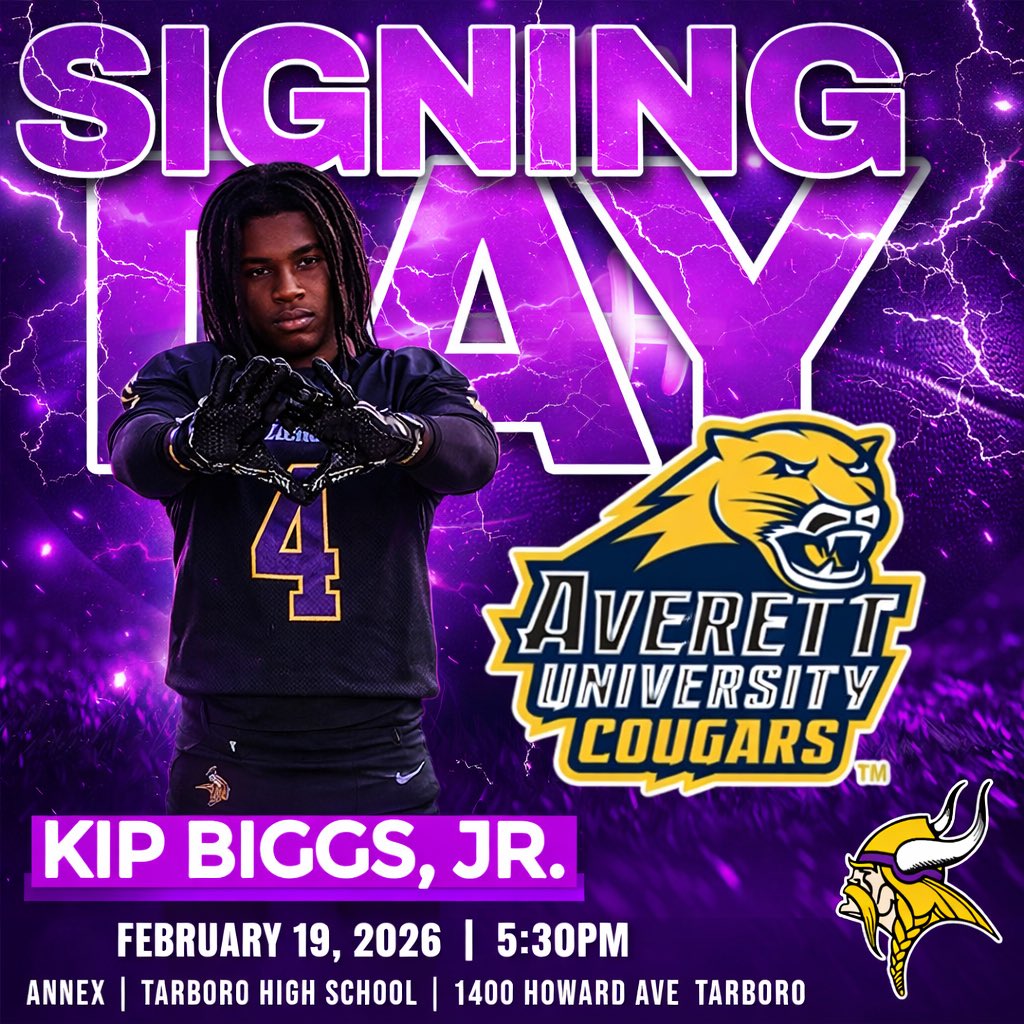 TarboroFootball's tweet photo. It's going down! Thursday, 2/19 at 5:30 in the THS Annex - Jaden and Kip are taking the next step! Signing their intents to play at the next level!!!! https://t.co/Npx6BBeb9t