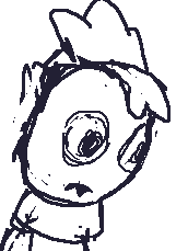 The only times I've drawn Sprout so far are for joke reference images. Also here's some of the sketch because the raw scribble speaks to me on a spiritual level