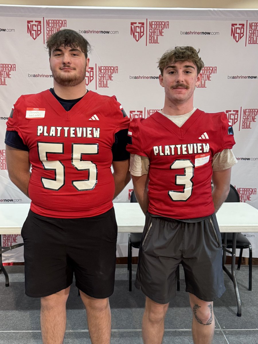 Excited to have <a href="/JonahNelson55/">Jonah Nelson</a> and <a href="/Ethannelson1028/">Ethan Nelson 4.5 🌟</a> representing Platteview High School in the 68th Nebraska Shrine Bowl on June 6th!