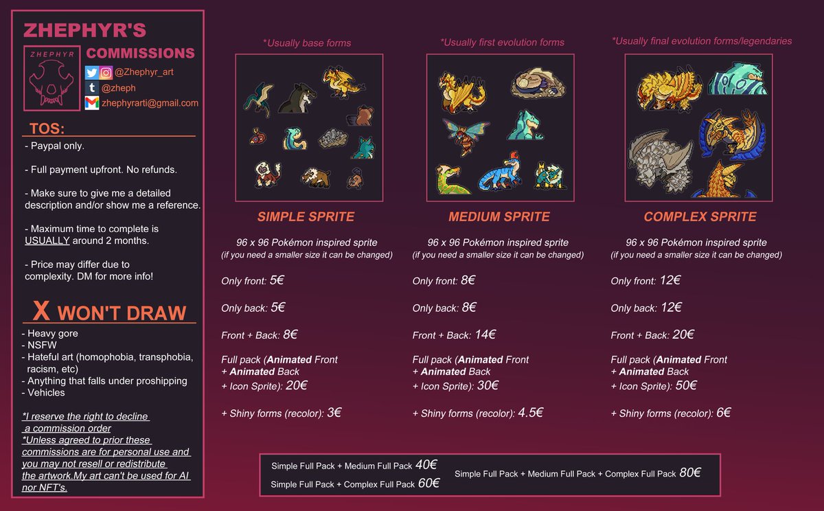Zhephyr_art's tweet photo. Opening my commissions once again This time with pixel art too!!

If you've got any doubts feel free to dm me through any of my social media platforms! ^^ https://t.co/jJjgL5PsEq