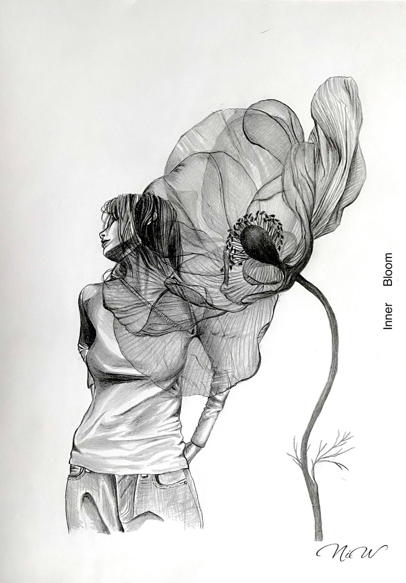 NiWartwork's tweet image. 【Original】

human＋anemone

analog drawing
A4 size
3mm Sharppencil

You don't have to try to be strong.
Just bloom inside.

The things that grow in the places you can't see
are the deepest.

#InnerBloom #pencilart