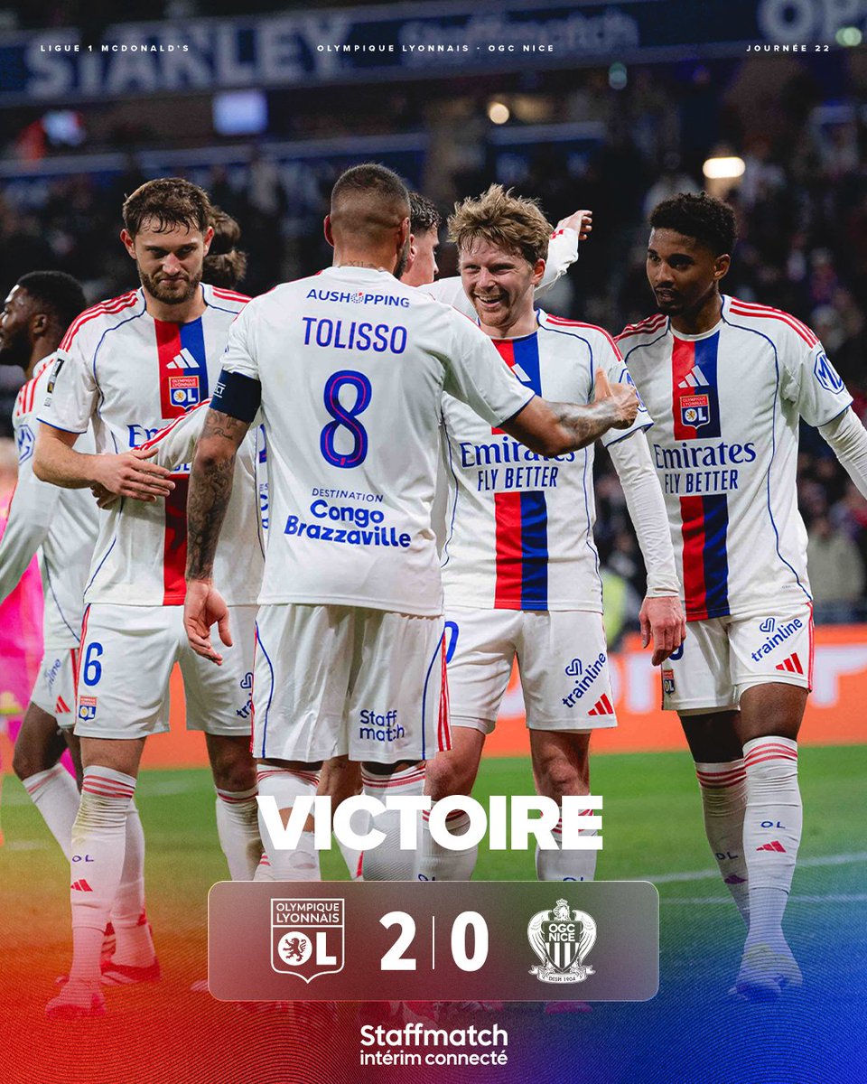 ChileLyonnais's tweet photo. 13 Razones Para Decir Te Amo Lyon.

Final del partido en el Groupama Stadium, nuestro Olympique Lyonnais derrotó por 2 a 0 al OGC Nice, los goles fueron de:

⚽ Corentin Tolisso Minuto 46.
⚽ Noah Nartey Minuto 65.

Nos vemos el próximo Domingo a la misma hora contra Strasbourg. https://t.co/uCDWgRuM9b