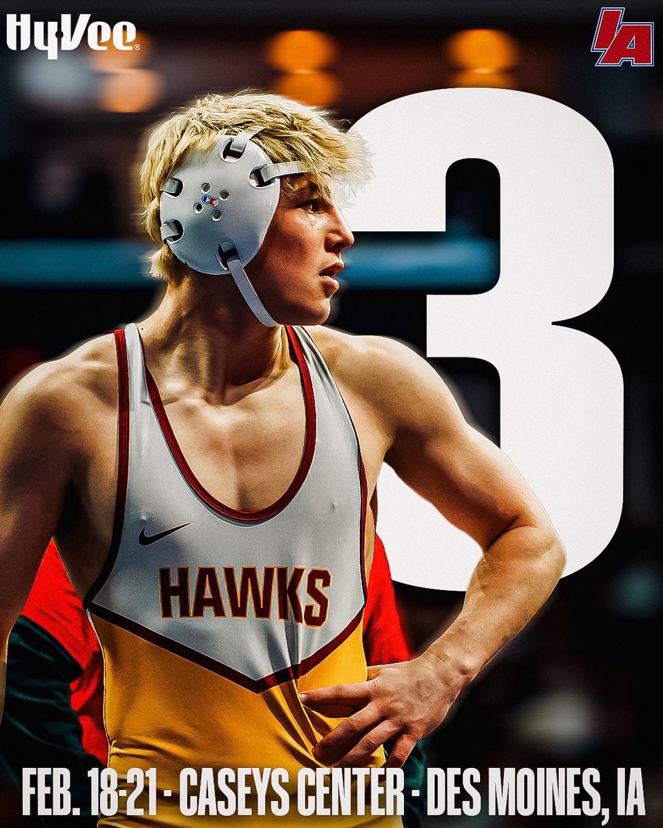 It’s starting to get real… ⌛️ 

3️⃣ - IHSAA state

IAwrestle coverage powered by @hyvee 

#IAwrestle X #iahswr