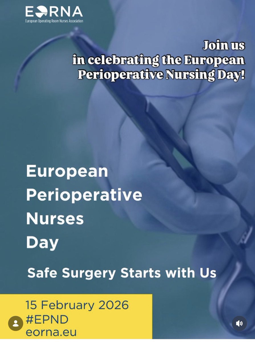 AeeqSpain's tweet photo. ✔️ Feliz Día Europeo de la Enfermería Perioperatoria (EPND) 2026.
✔️ Te animamos a seguir las actividades de #EORNA y a compartir tus fotos o vídeos bajo el hastag #AEEQ #EPND2026
✔️ Accede a las actividades de esta semana
https://t.co/8ClzHPIsdm https://t.co/aGvevf1Eke