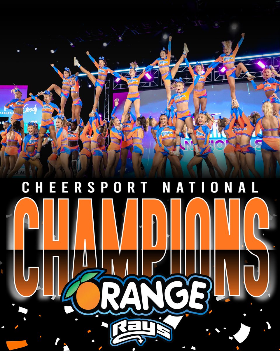 YOUR 2026 CHEERSPORT NATIONAL CHAMPIONS, THE STINGRAY ALLSTARS ORANGE !! 🍊