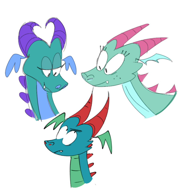 Pyro's older sisters have grown up too.

Dyla (purple) is a warrior-type dragon who loves to fight and assert dominance—often clashing with Lani.

Briss (pink) is calm and elegant; the fastest dragon, but she prefers the library and its stories.

#sinkids