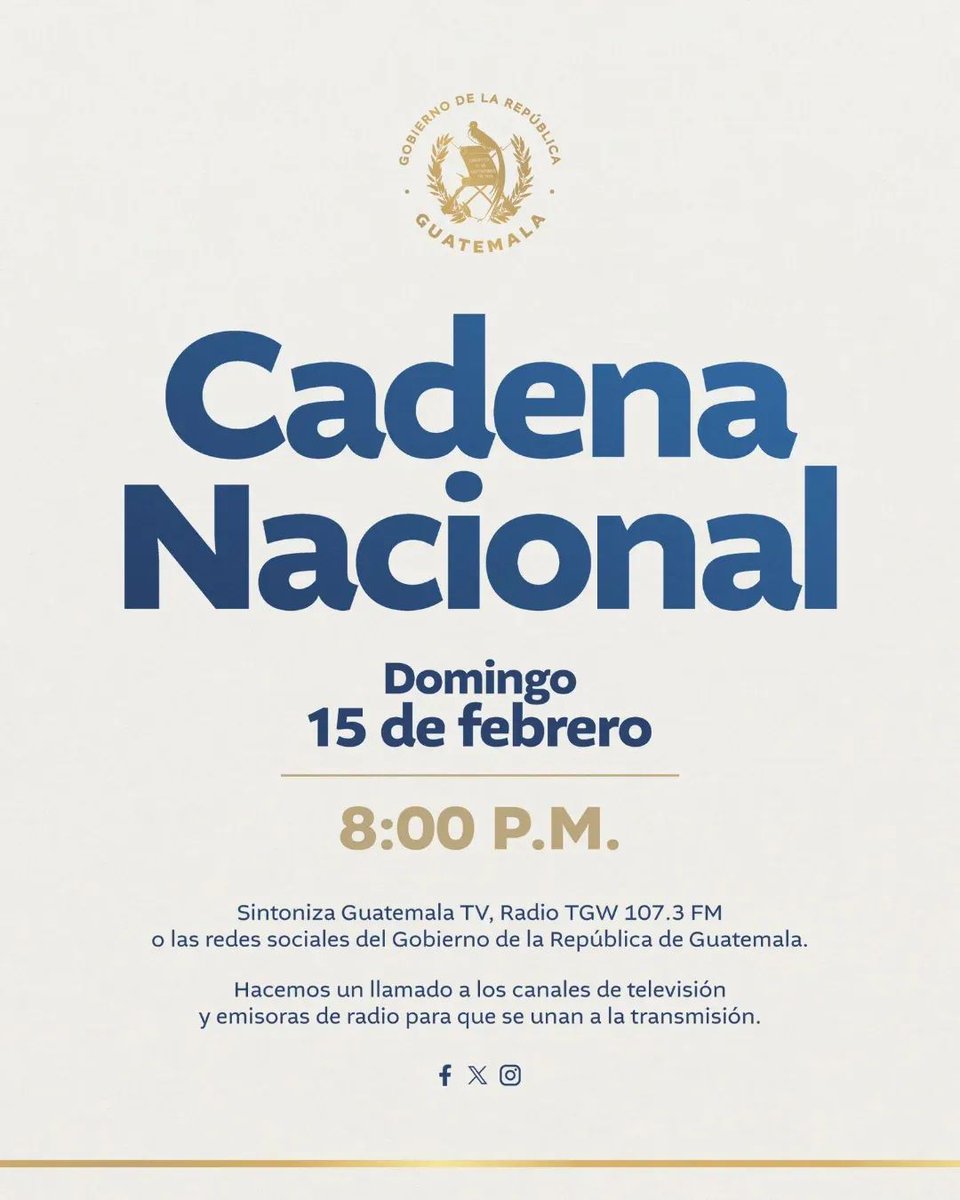 #URGENTE
El Presidente Bernardo Arévalo se dirigirá a la nación, hasta el momento se desconoce el tema que tratará el mandatario.