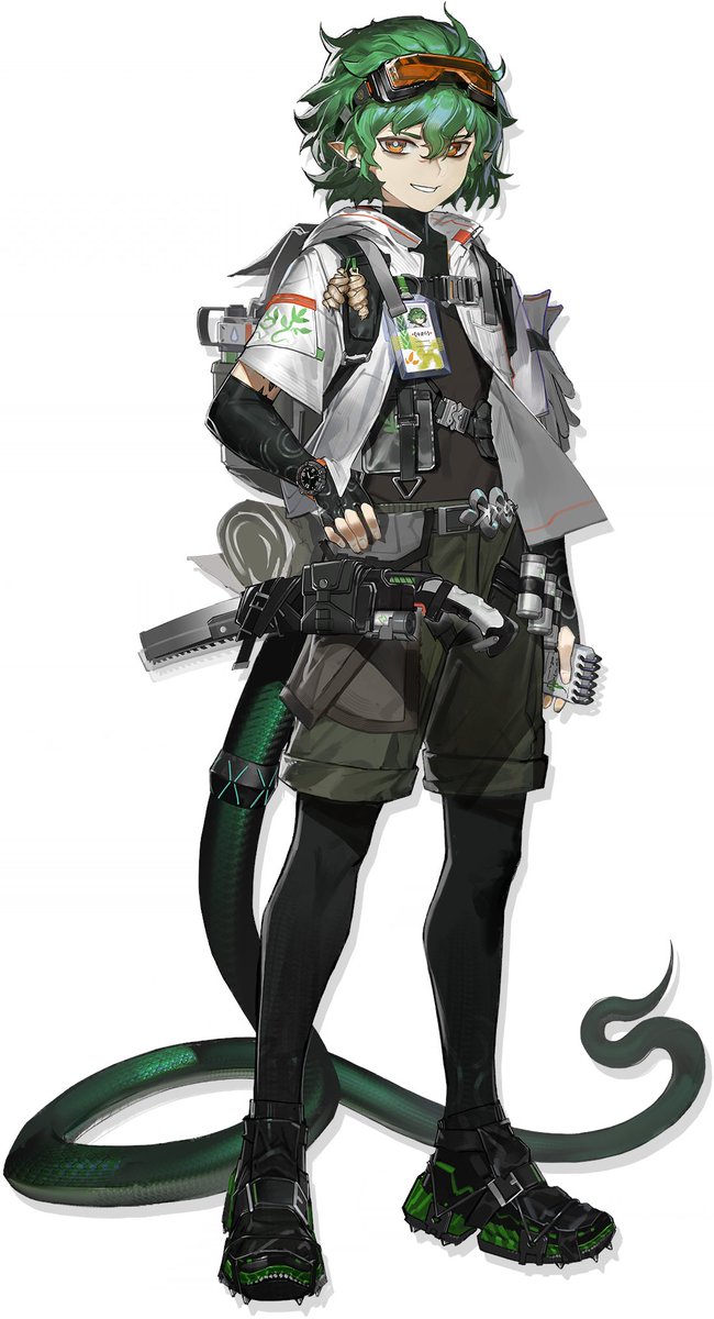 gogglesOTD's tweet photo. the goggles wearing character of the day is verdant from arknights! https://t.co/YPHhL1Rrjr