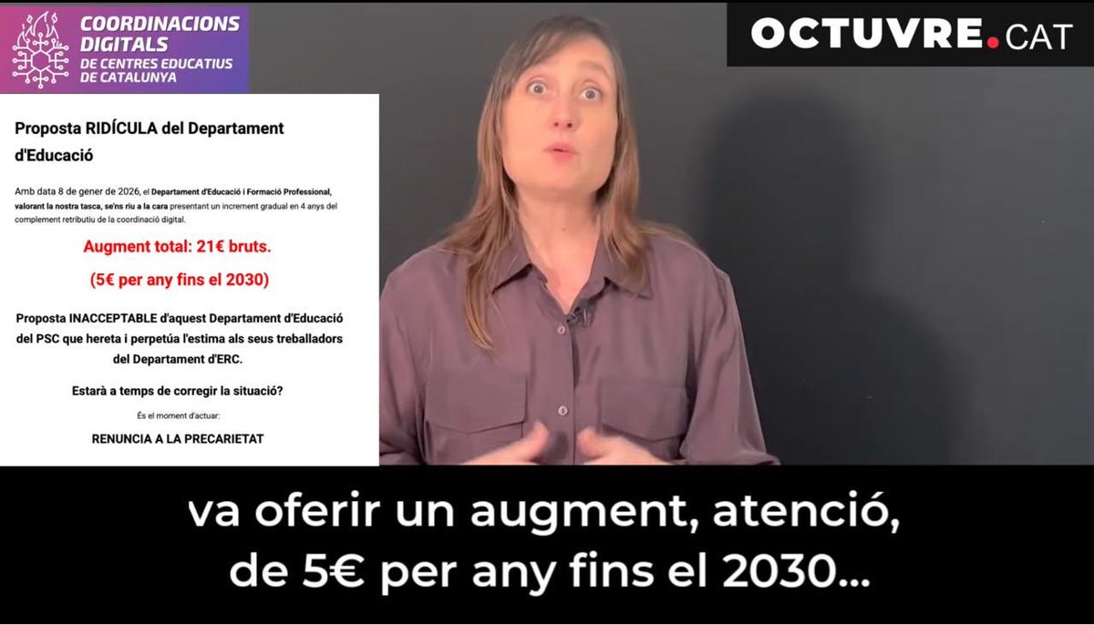🚨🚨Proposta RIDÍCULA del departament d’educació.. 

5€ per any fins el 2030… 
Això són 21€ bruts en 5 anys… ‼️

youtu.be/2snPYYgg1aE?si…