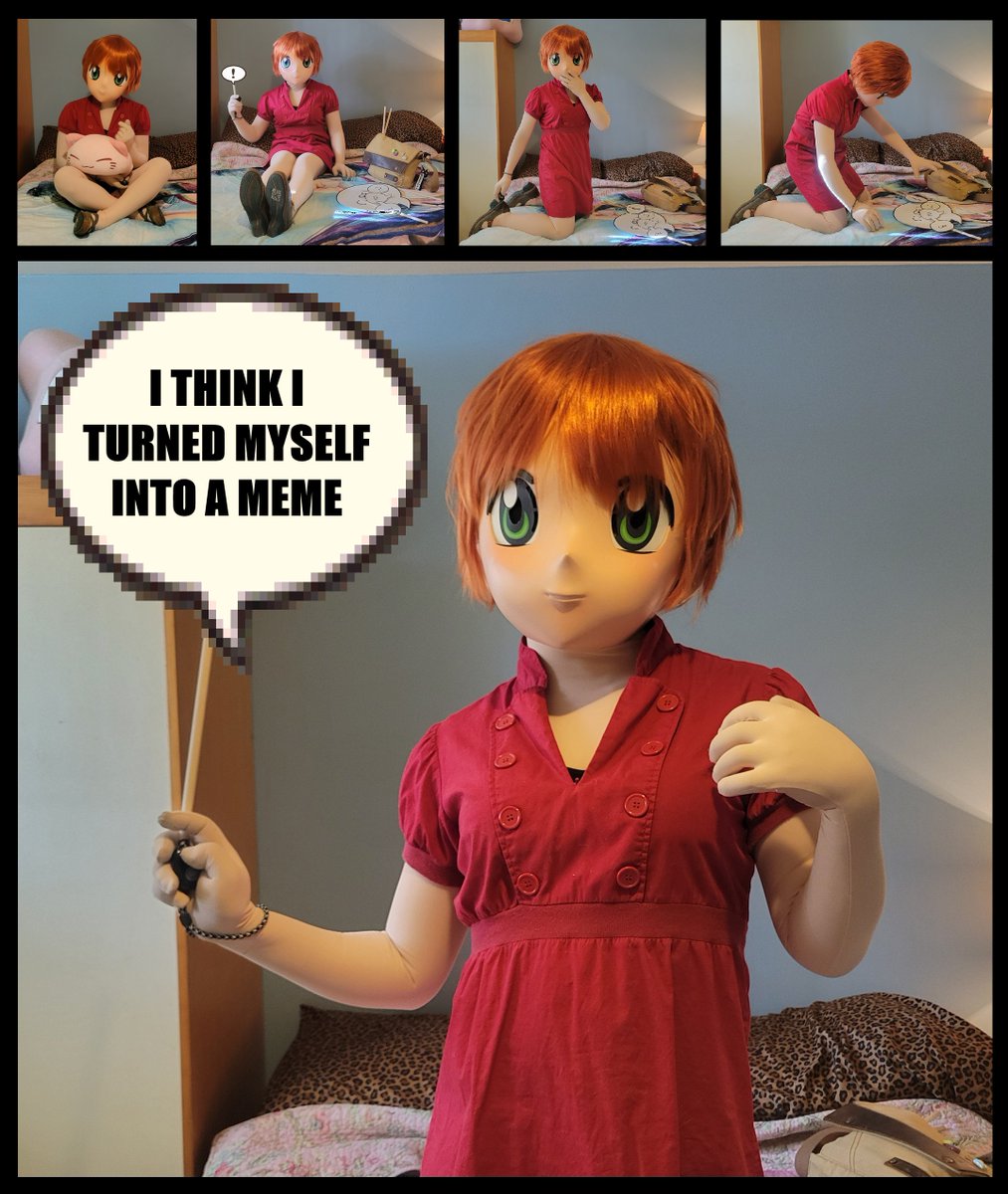 CanadianBanana's tweet photo. I hope everybody had a great day yesterday!  I did!  And for this Saint-Valentines day I got an upgraded interface!  I am able to use speech bubbles at conventions!  Well kinda... it takes some getting used to!
#animegao #kigurumimask https://t.co/LSBZ9GYs8B