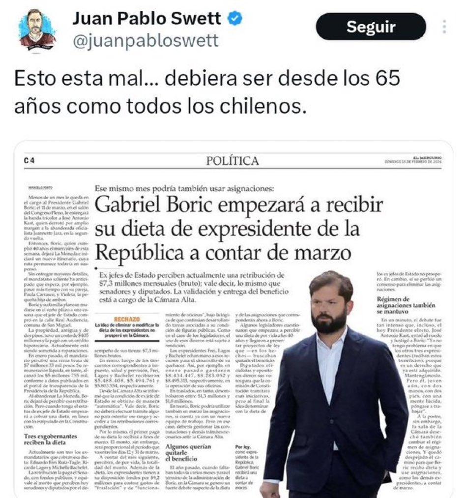 Sigue la minuta ordinaria, esto ya está zanjado, a la FIFA, lo que sí me gustaría ver es como <a href="/joseantoniokast/">José Antonio Kast Rist 🖐️🇨🇱</a> se baja el sueldo a la mitad como prometió y no acepta recibir el doble como está pasando en este momento.