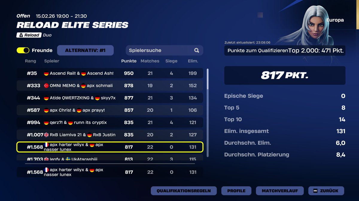 Qualed EWC W/ <a href="/lunexgoty/">lunexfn</a> | <a href="/ApexEsportsGER/">Apex Esports | APX</a> #Fortnite #Esports