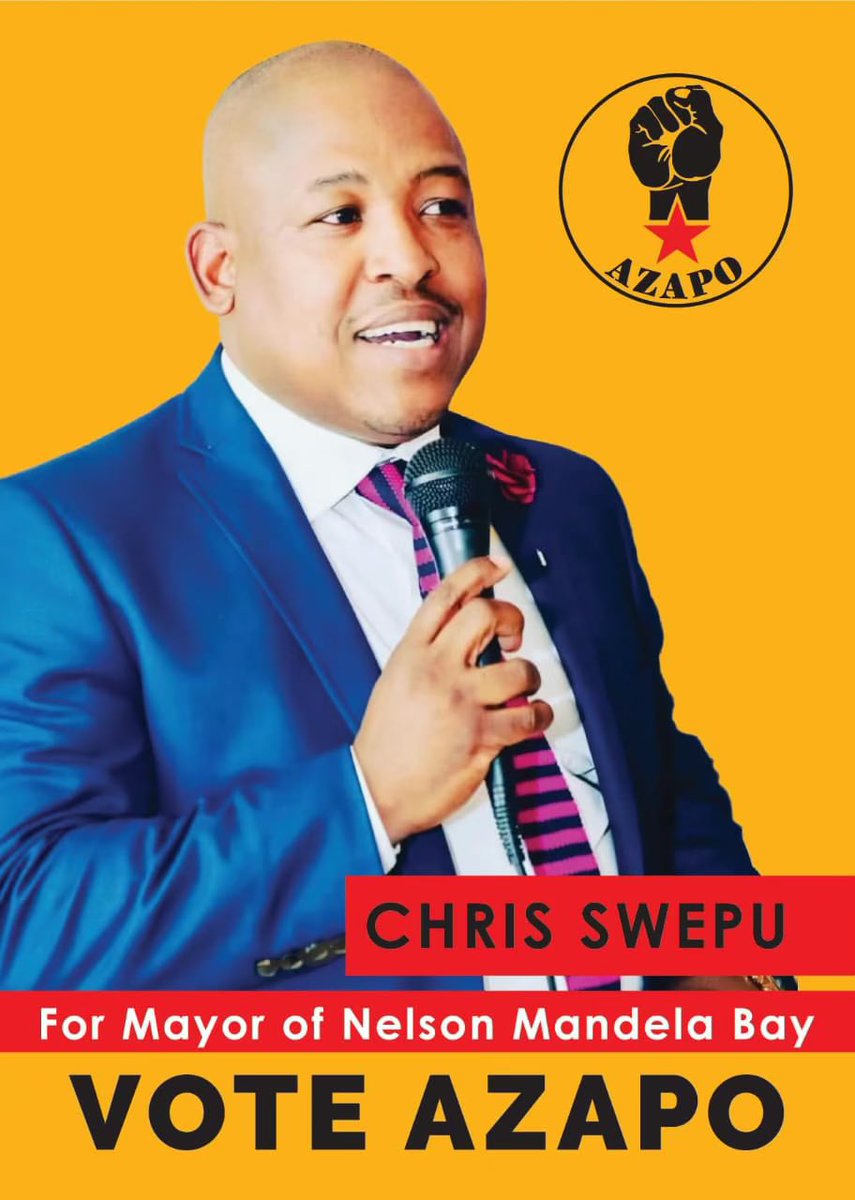 AZAPOs Mayoral candidate in the Nelson Mandela Bay municipality.<a href="/HeraldNMB/">The Herald NMB</a> <a href="/UWFM88_106FM/">Umhlobo Wenene FM</a> <a href="/AlgoaFM/">Algoa FM</a> <a href="/MpumaKapaTV/">Mpuma Kapa TV</a>