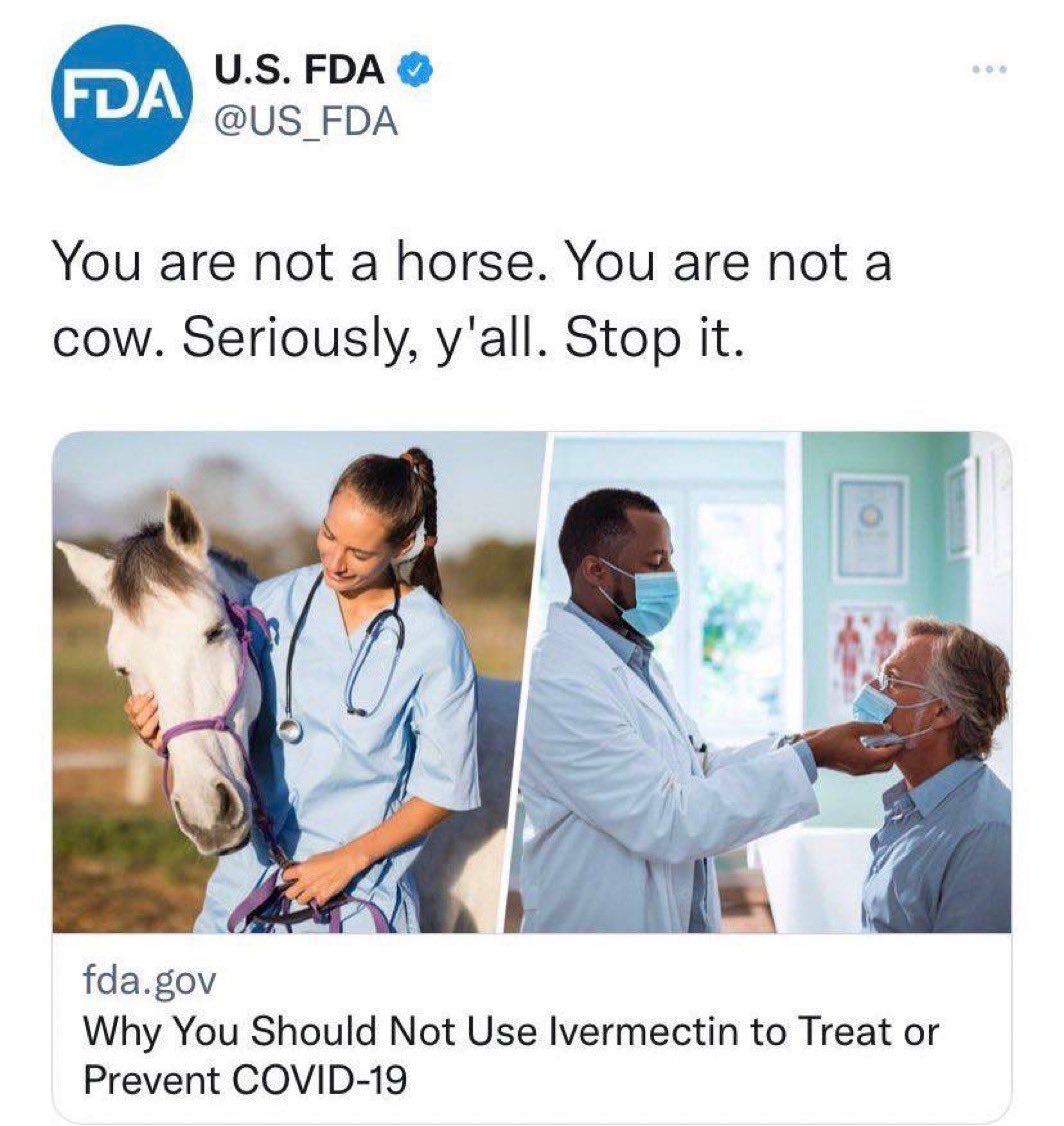 During Covid the FDA was one of the greatest sources of misinformation in the entire world.