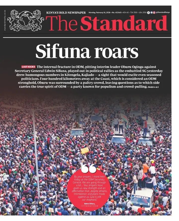 254thinker's tweet photo. Good Morning, Have a quick look at today's bold headlines on the local dailies.
#Kitengela 
#SisiNdoSifuna https://t.co/1MKcRno7iA