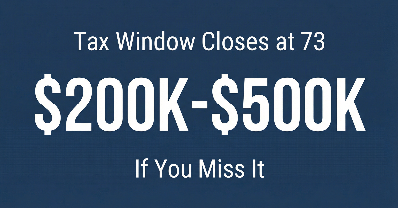 Your Tax Window Closes at 73. Here's What It Costs If You Miss It ...