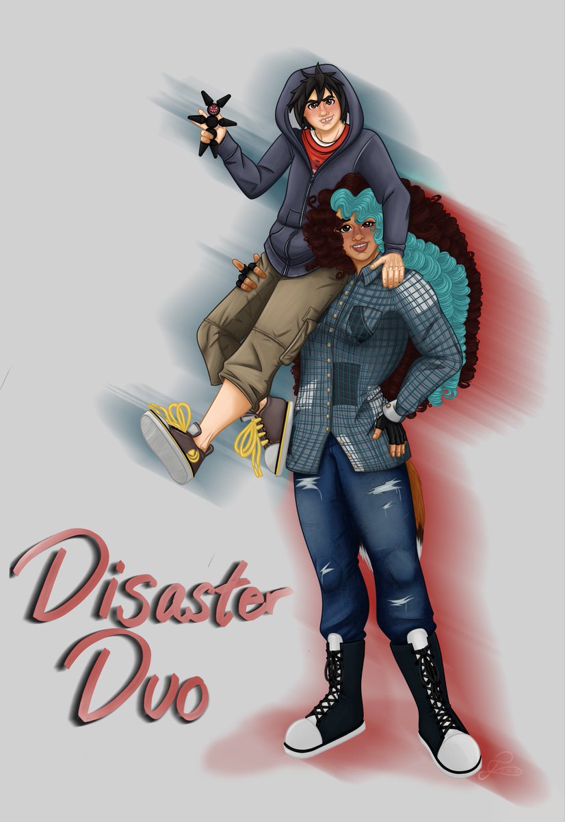 Birthday art I made for my bestie of her BH6 OC and Hiro! Took me too long to finish, especially her girl’s curly mane BUT I love how it came out and hope she will as well ;;v;;
#BH6 #BH6OC #BH6Hiro 
#Giftart