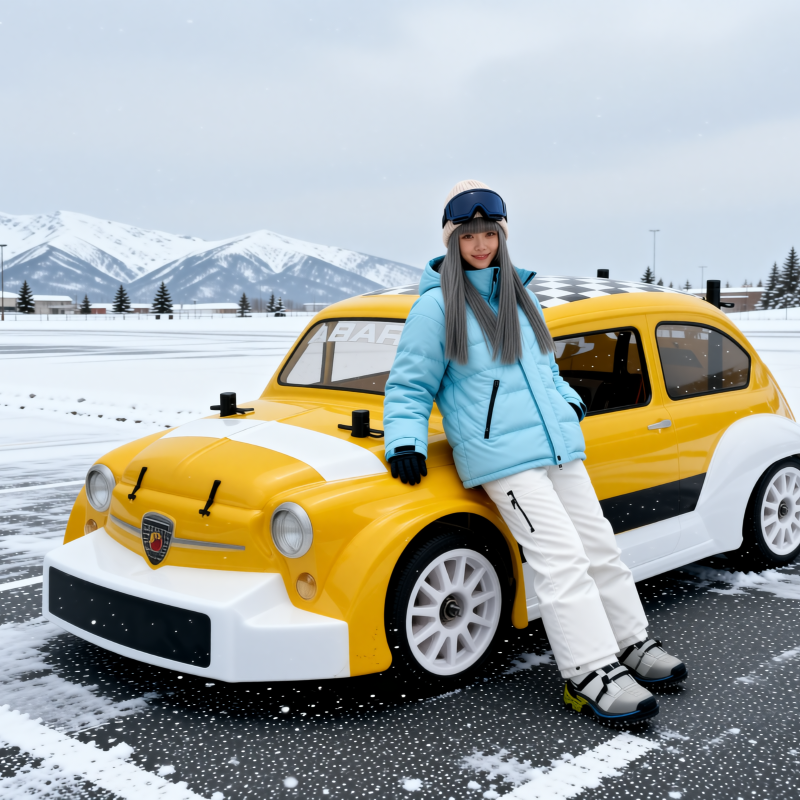 jason9394's tweet photo. Snow day with the baby Abarth, part two. 💛❄️#Abarth #Fiat600 #GridGirl #SnowDay #WinterSpec #SkiTripVibes #TrackToy #CarCulture #ColdStart #ShowCar #AI #RC #Tamiya #MB01 #RWD https://t.co/XTdrGvW2cw