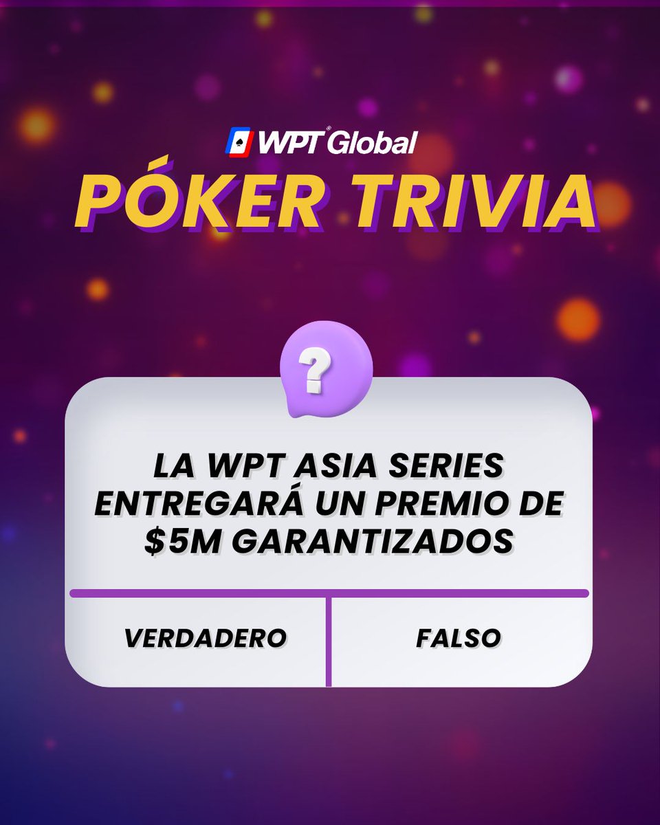 🏆 SORTEO POR TICKETS 

👏 Responde la consigna de manera correcta para participar por importantes premios. Sigue a esta cuenta y deja tu ID de WPT Global.