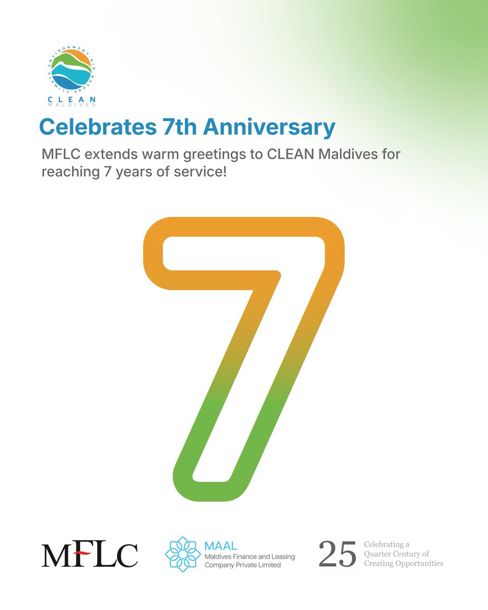 Congratulations on your 7th Anniversary, CLEAN Maldives. Wishing you many more years of success ahead!