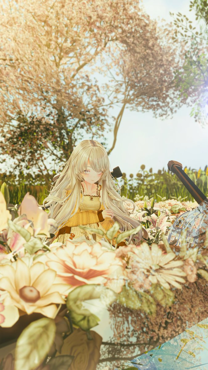 #ナナセノワール3D #Teddybear_House3D 🧸⸝⋆* #VRChat
world: flower garden By 璃穏（りお）

おひるようございます
春の準備