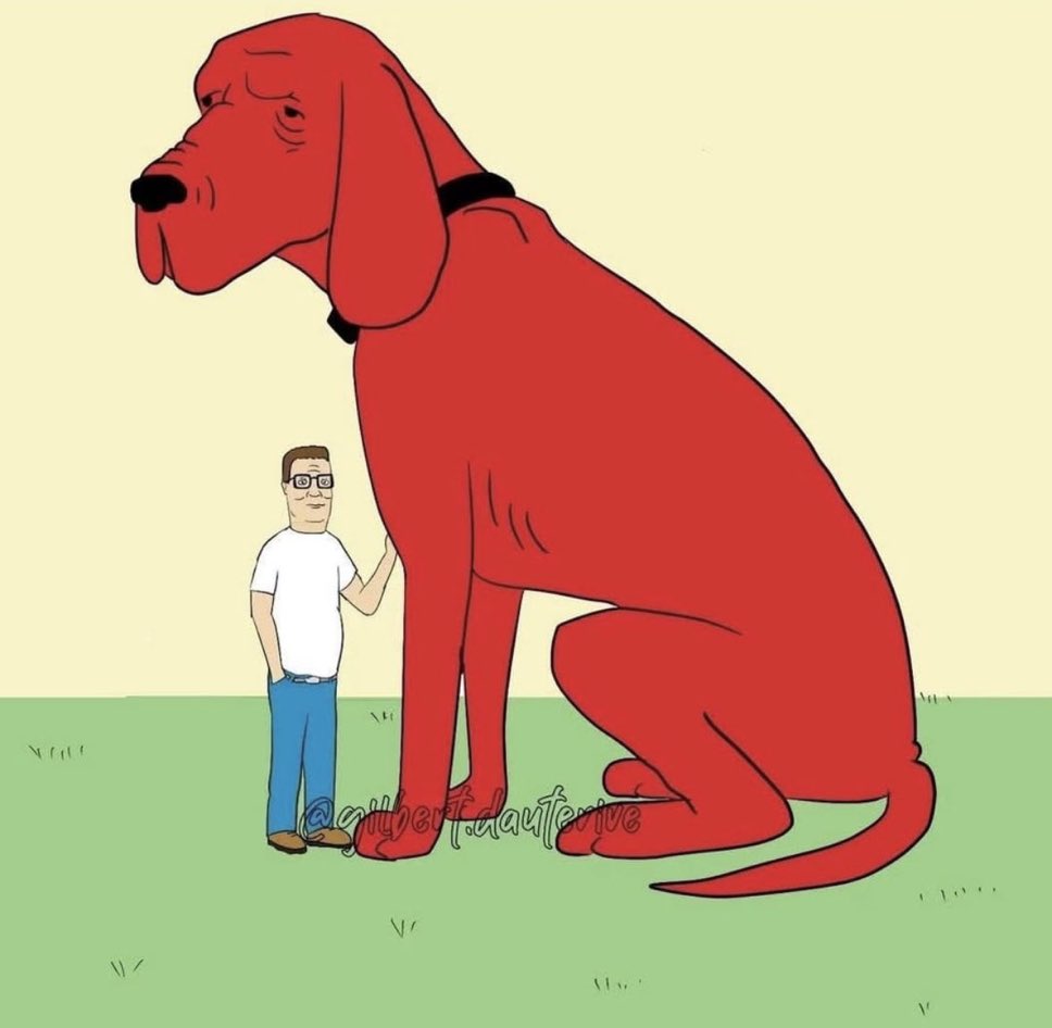 Dang ol’ big red dog, I tell ya what
