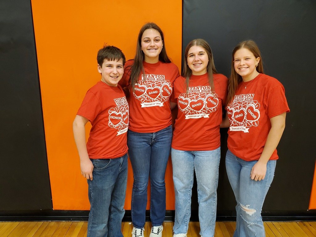 LCCMiddleSchool's tweet photo. Congratulations to Reuben Badley, Stella Graham, Ryleigh Loberg,  and Jacey Folkers as they participated in the Stanton Honor Band, which was held in Stanton on Saturday! https://t.co/PcXw0qE7nr