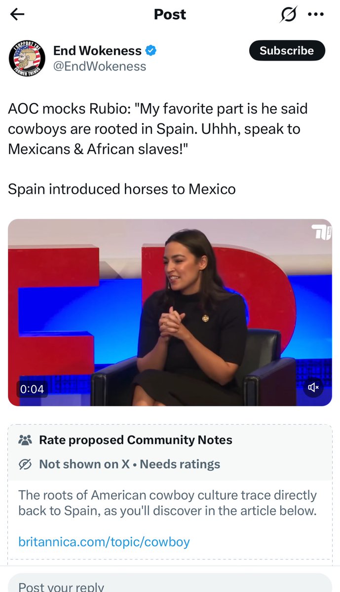 An all time great Community Note. 
<a href="/AOC/">Alexandria Ocasio-Cortez</a> is a dangerous dolt