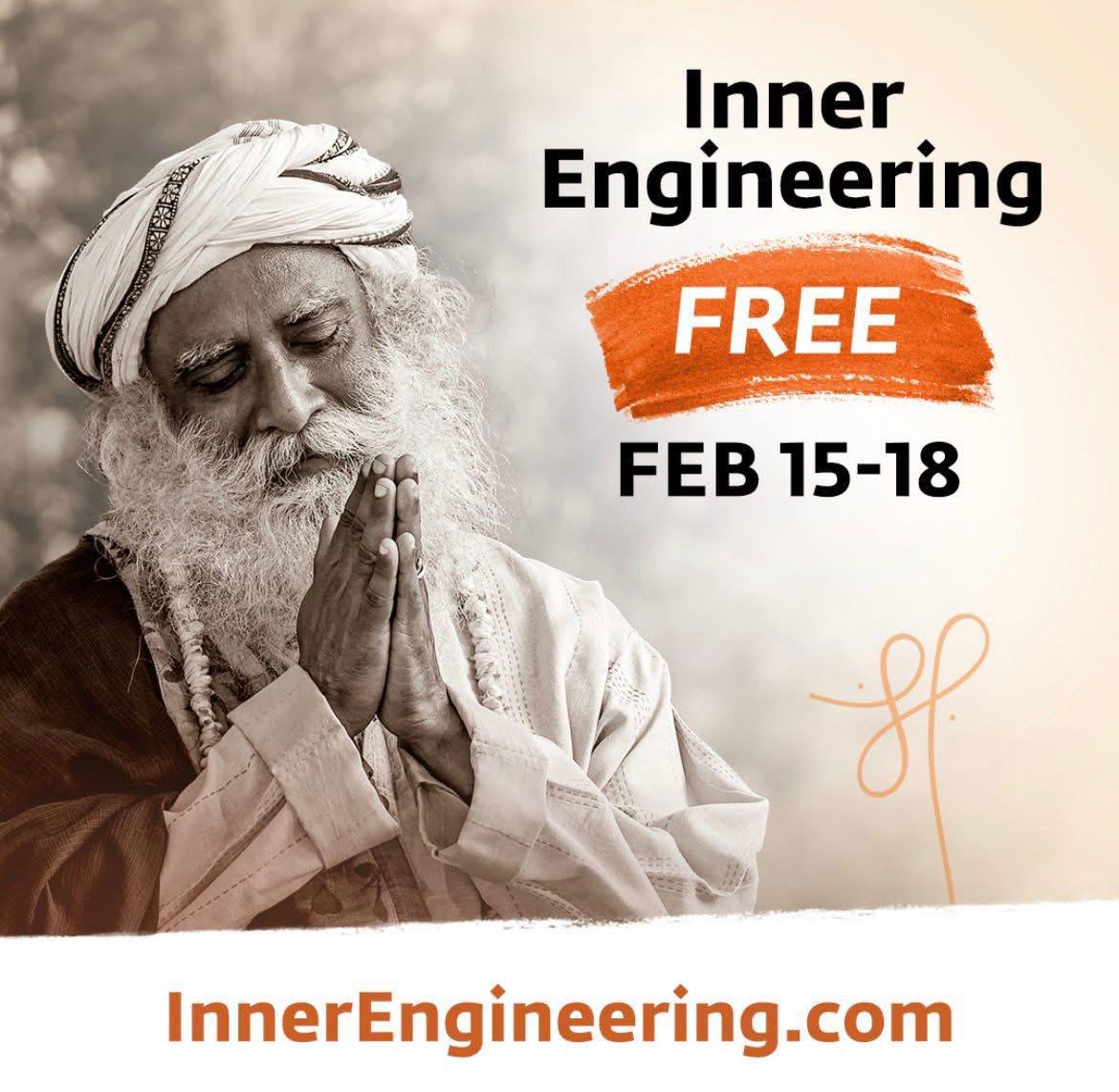 _TheOnlyS's tweet photo. Sadhguru is offering a special opportunity for those committed to their wellbeing and inner growth.
Register for *Inner Engineering* between *Feb 15–18* and complete the program within 60 days, and your full program fee will be refunded.
*Register here*: https://t.co/7pP2kNN7sS https://t.co/UzUrH8EXNR