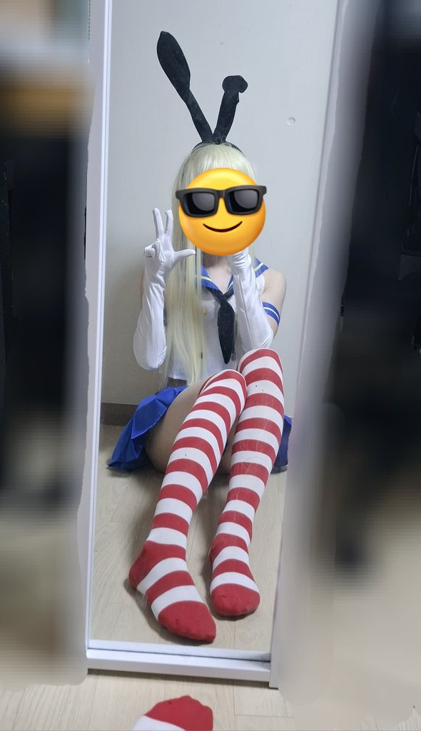 양말을 사서 완전한 시마카제가 되었습니다
#여장 #男の娘