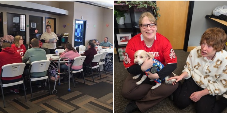 RMSOhio's tweet photo. At our New Opportunities location in Ottawa, OH, Cher recently led an engaging and important discussion on stranger danger.
Also, our ADS Manager, Jodi, brings Charlie in once a month to spend time with everyone. Erin and Kim are pictured.

#RMSofOhio #rmsottawa #teamrmsohio https://t.co/TDIvsgsu4J