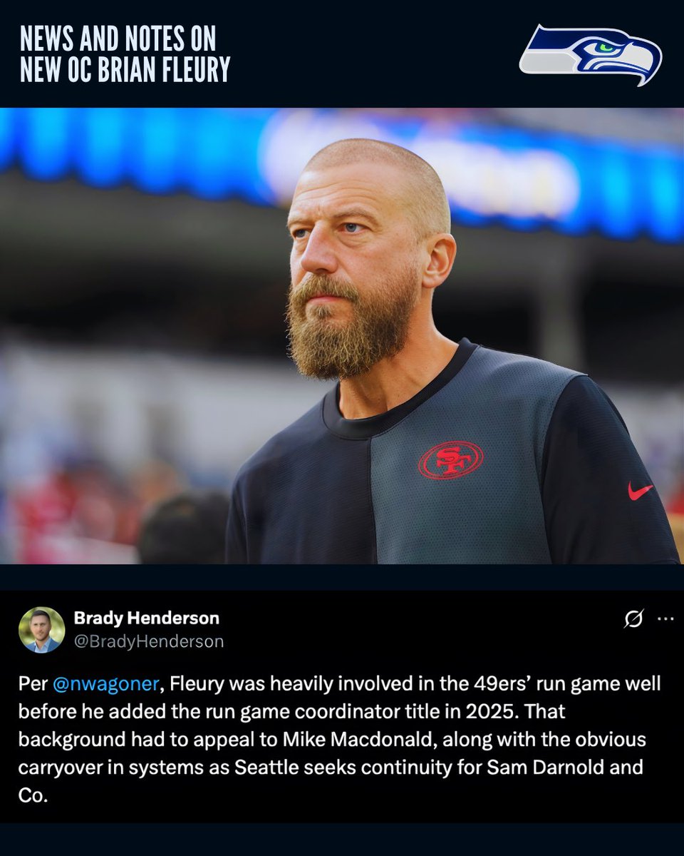 News and notes on new Seahawks OC Brian Fleury