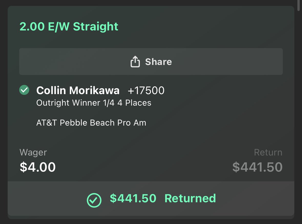 Shaun1155's tweet photo. @ThePME Congrats! I had the Straka top 8 too.
Sprinkled a few bucks on some long shots Saturday morning &amp; landed on Collin. https://t.co/x1n1FrbRQS