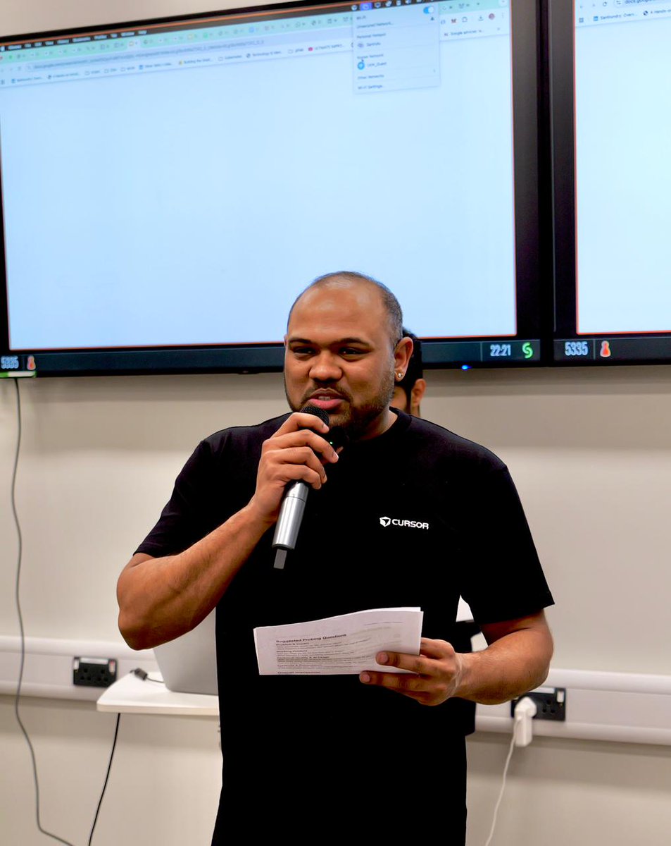 rahulkrishnanra's tweet photo. Proud to host the Cursor Hackathon at the University of Northampton as a Cursor Ambassador. What we witnessed wasn’t just coding — it was collaboration, ambition, and community in action.
Northampton is building its AI future.
#CursorAI #Hackathon #Northampton #AICommunity #B https://t.co/ti2Sz2qsRo