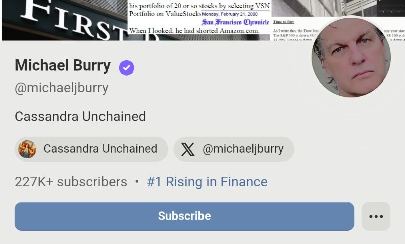 JesseCohenInv's tweet image. Big Short investor Michael Burry now has over 227k+ subscribers on his Substack.

Going short $PLTR and $GME and getting into Twitter beefs was a great marketing move.